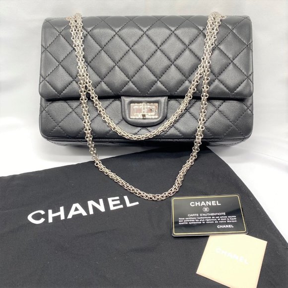 Chanel Black Classic 2.55 Reissue Flap Bag with Silver Hardware - Picture 1 of 15